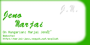 jeno marjai business card